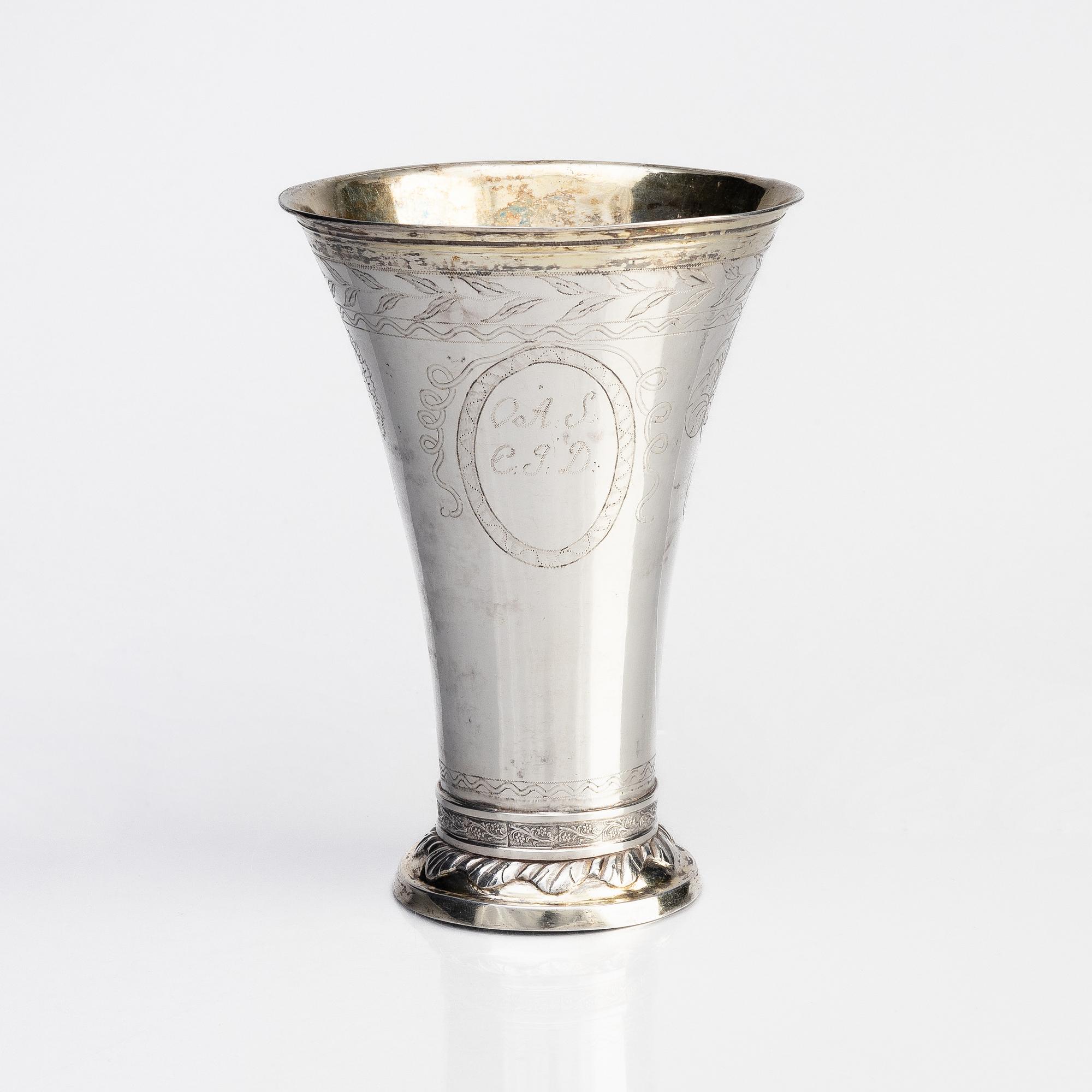 A silver gilt-beaker, mark of J. J. Ulfsberg, Nyköping 1816.