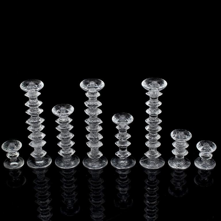TIMO SARPANEVA, ljusstakar, 8 st, glas, "Festivo", Iittala, Finland.