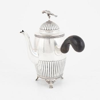 A Swedish Silver Empire-Style Coffee Pot, mark of Cg Hallberg, Stockholm 1919.
