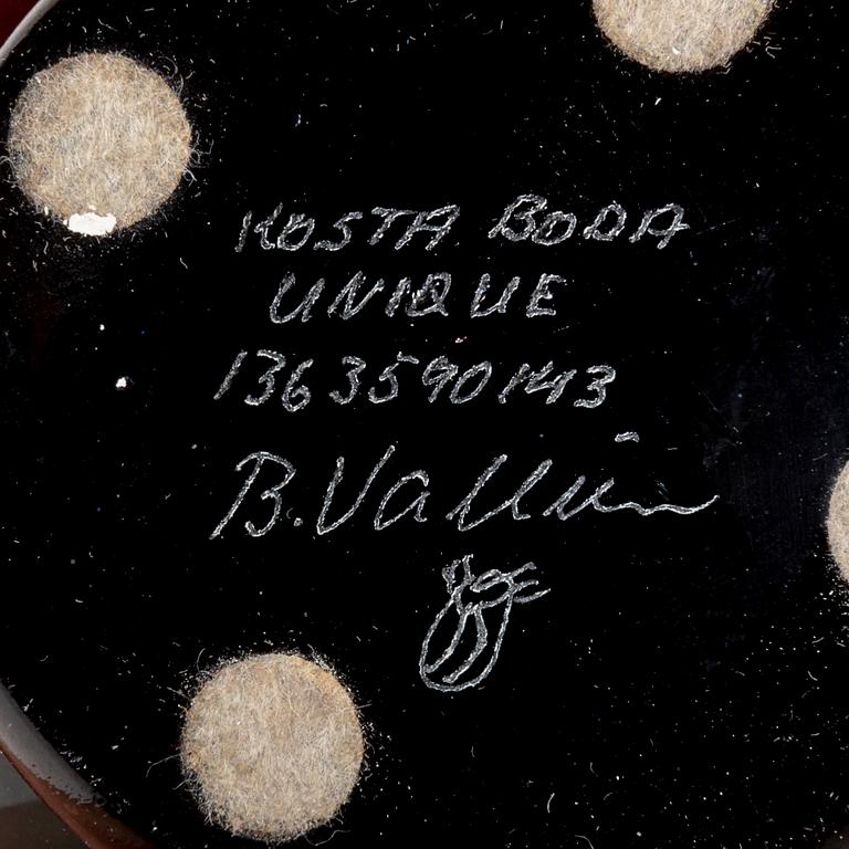 A signed Bertil Vallien Kosta Boda glass bowl.
