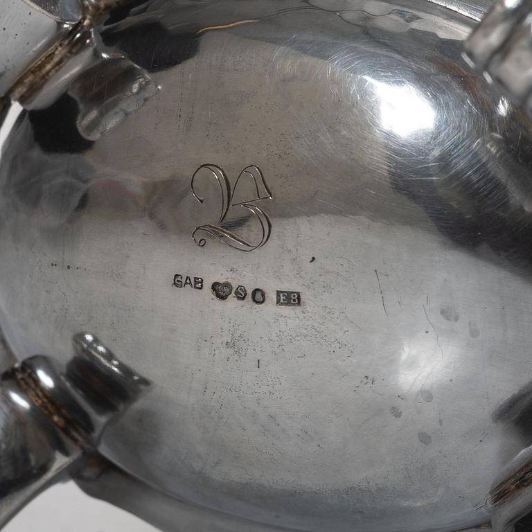 A three-piece silver coffee service, GAB, Stockholm, 1929-31.