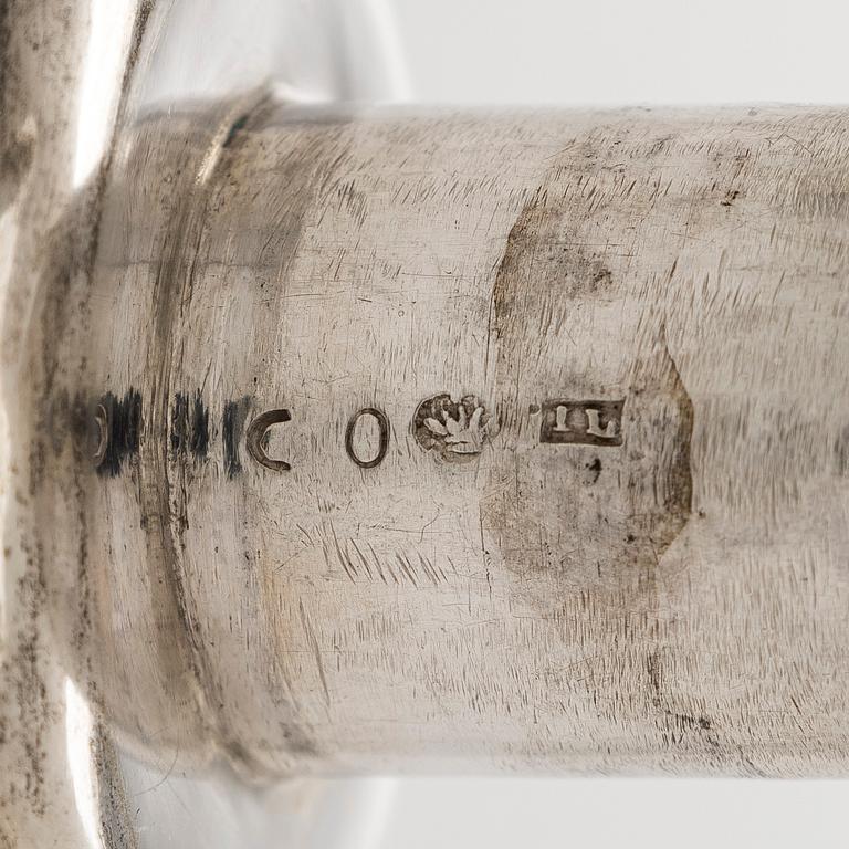 A pair of 19th-century silver candlesticks, maker's mark of Jacob Herman Lundström, Kuopio, 1823.