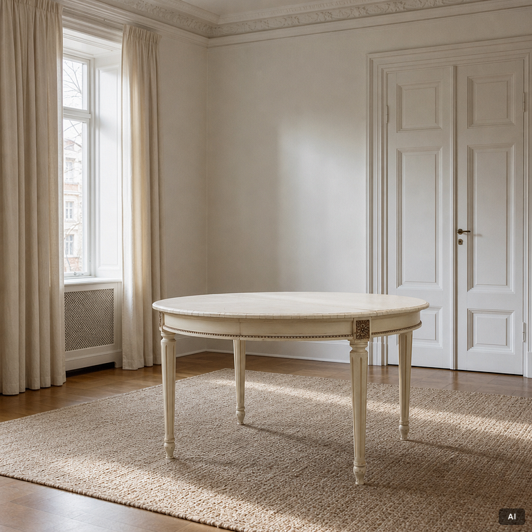 Dining table, Gustavian style, mid-20th century.