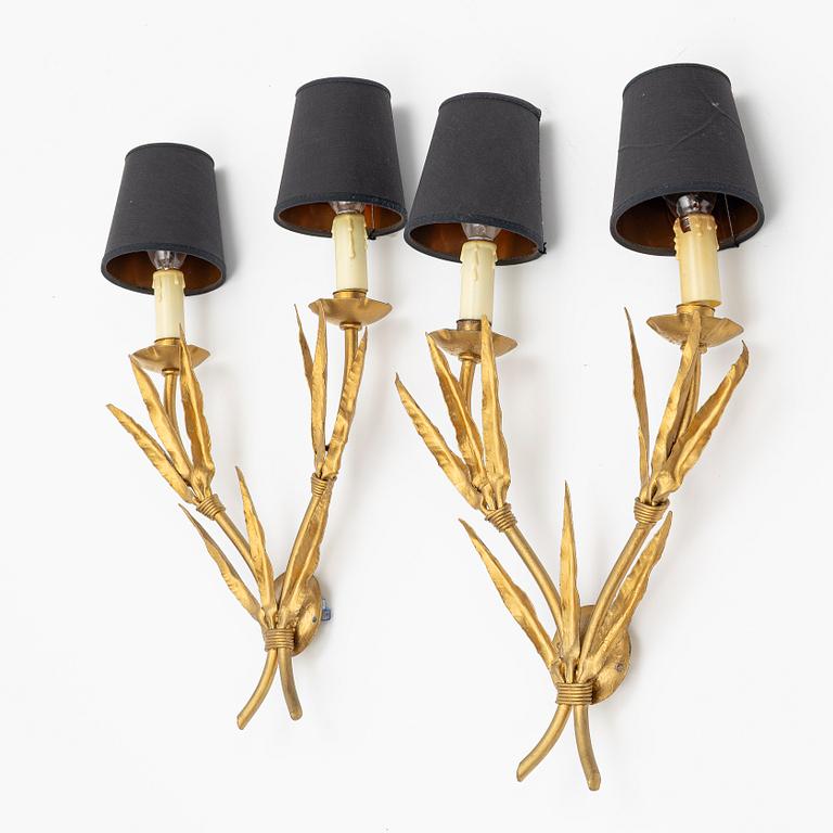 Wall sconces, a pair, France, second half of the 20th century.