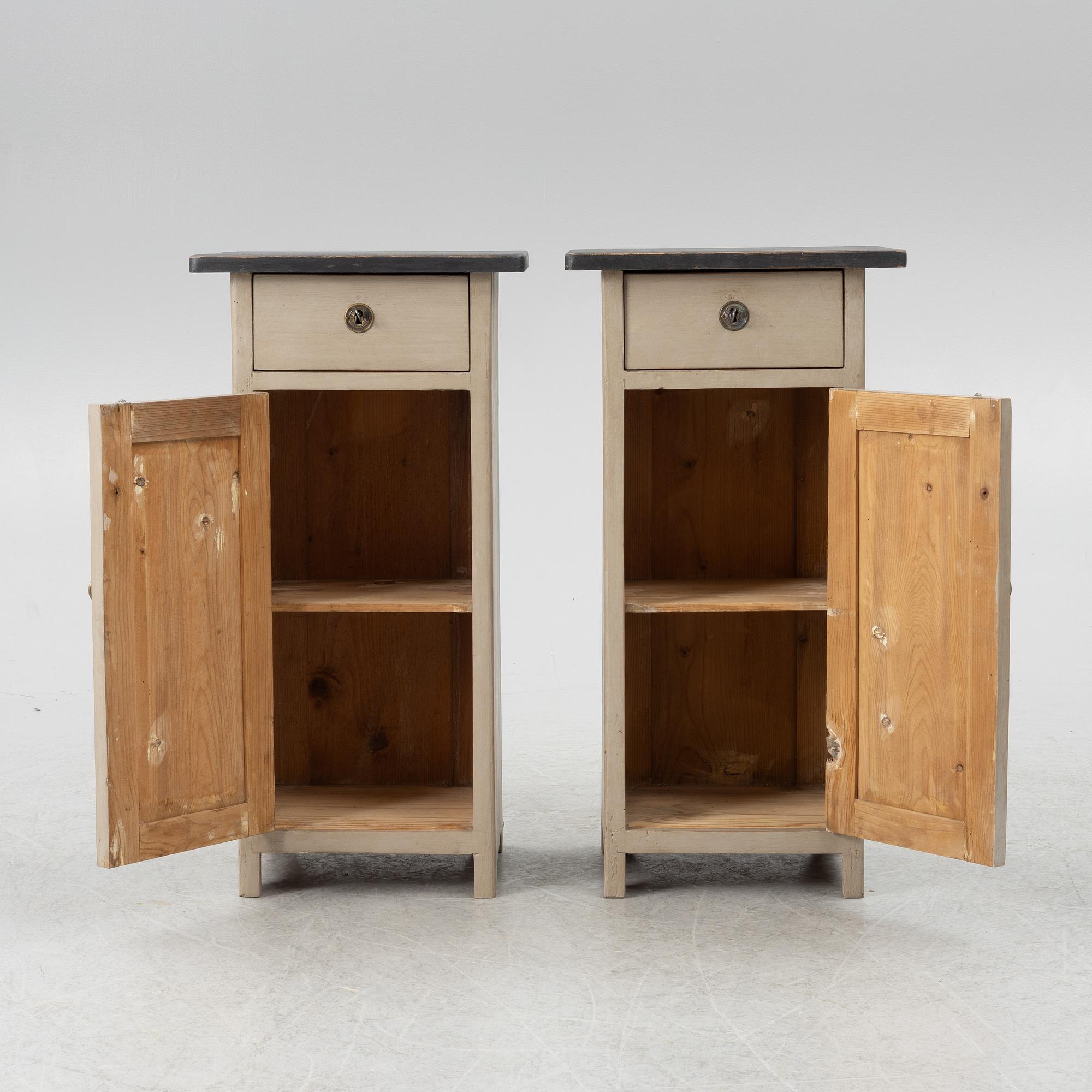 A pair of bedside tables, early 20th Century.