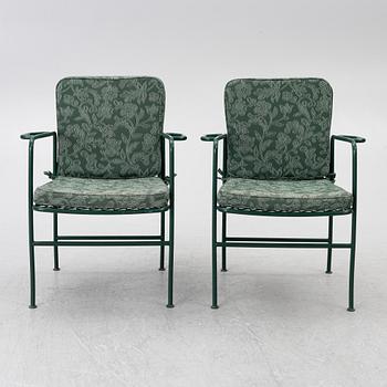 Josef Frank, a pair of model 591 steel tube armchairs, Firma Svenskt Tenn, Sweden.