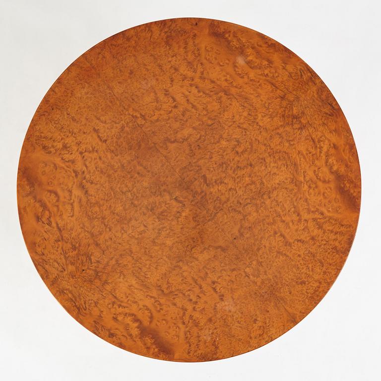 Josef Frank, a mahogany veneered model 971 coffee table with burled wood to top, Svenskt Tenn, Sweden, probably 1930-1940s.