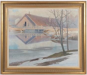 Olof Walfrid Nilsson, Winter, the mill pond.