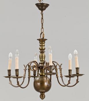 LJUSKRONA, mässing, barockstil, 1900-tal. H 85.