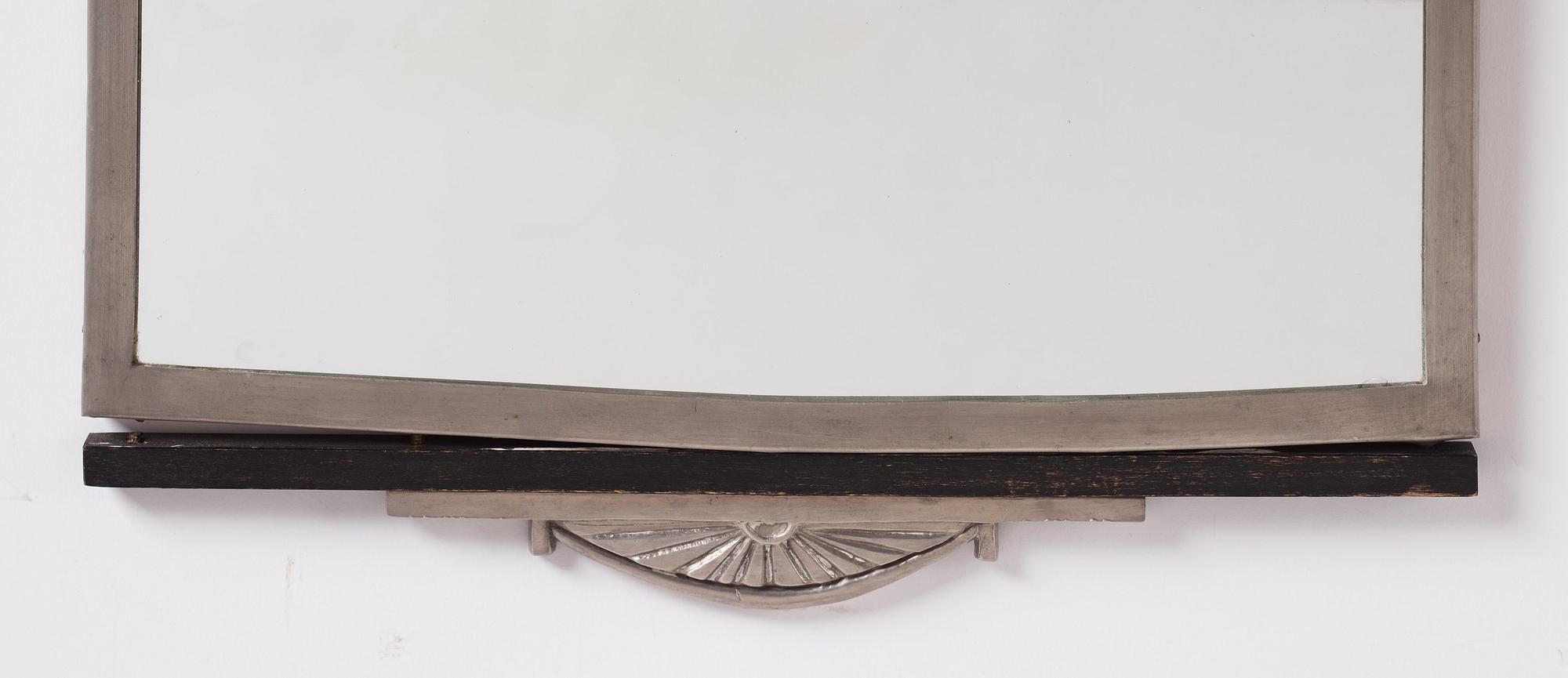 Oscar Antonsson, a Swedish Grace pewter framed mirror, Ystad Tenn, Sweden 1932.
