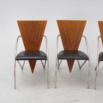 Klaus Wettergren, karmstolar, 4 st, "Sitting furniture", Q Production, Danmark, 1900-talets sista kvartal.