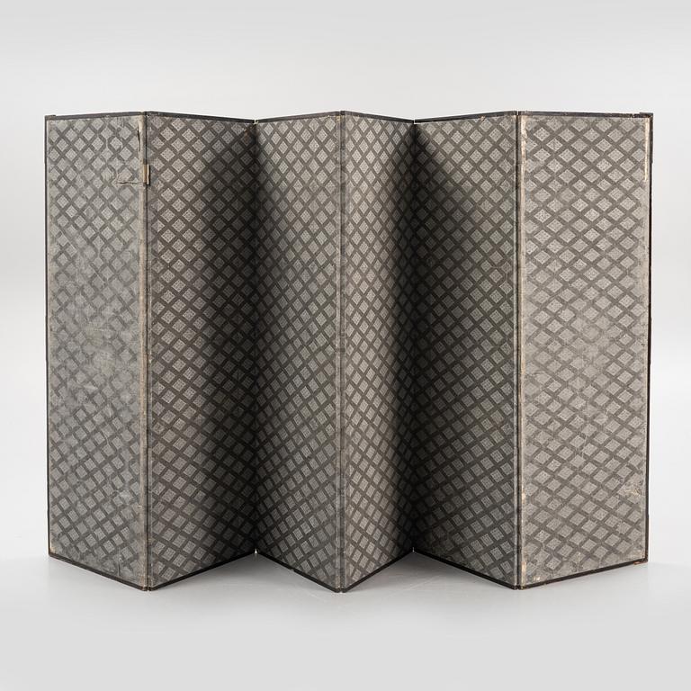 A Japanese six fold screen, probably 19th century.