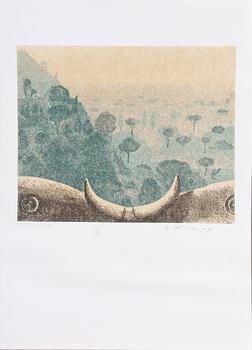 KONSTMAPP, 7 delar, "Die kunst der graphik" ed. Volker Huber. Sign. och numr. 8804/10000.