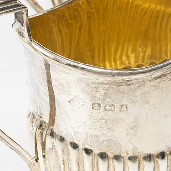 Kaffe- och teservis, 4 delar, silver, empirestil, AC Bloxham Ltd, Birmingham 1925.