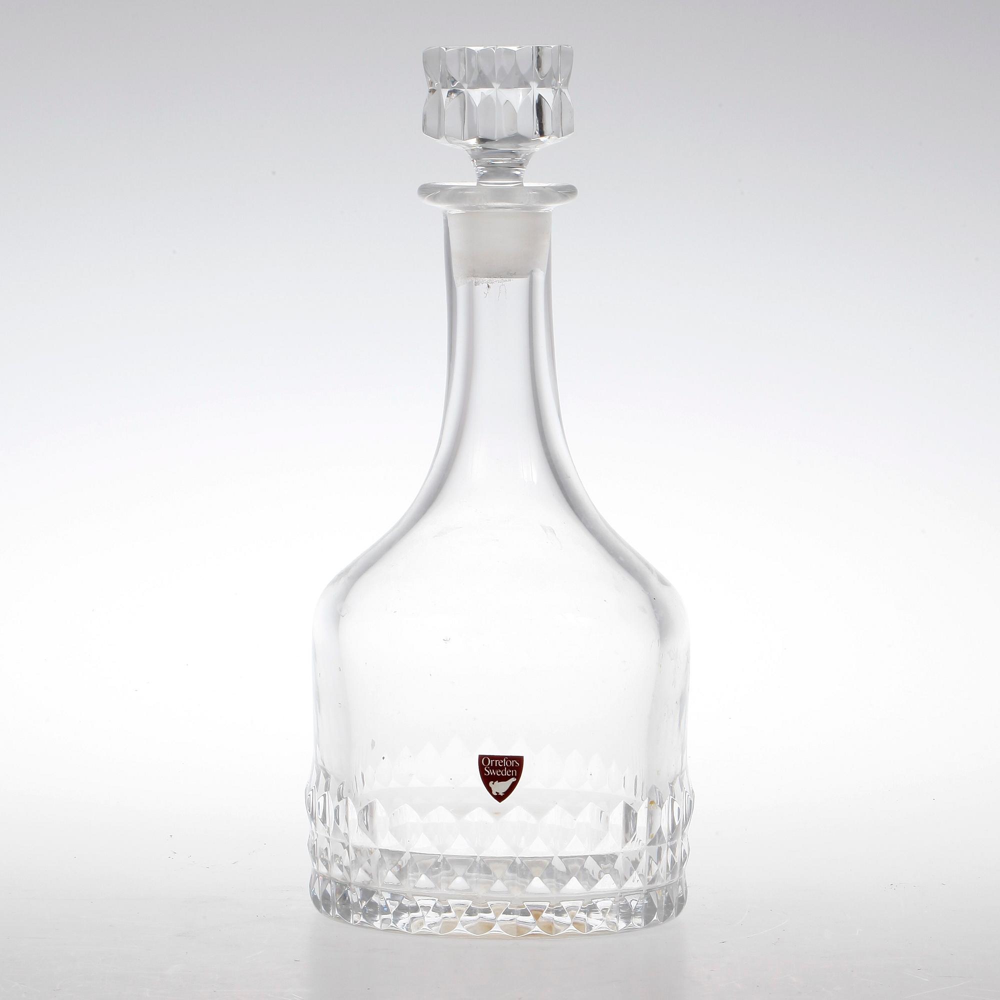 KARAFF, glas, "Silvia", märkt Orrefors, numrerad 3805-831.