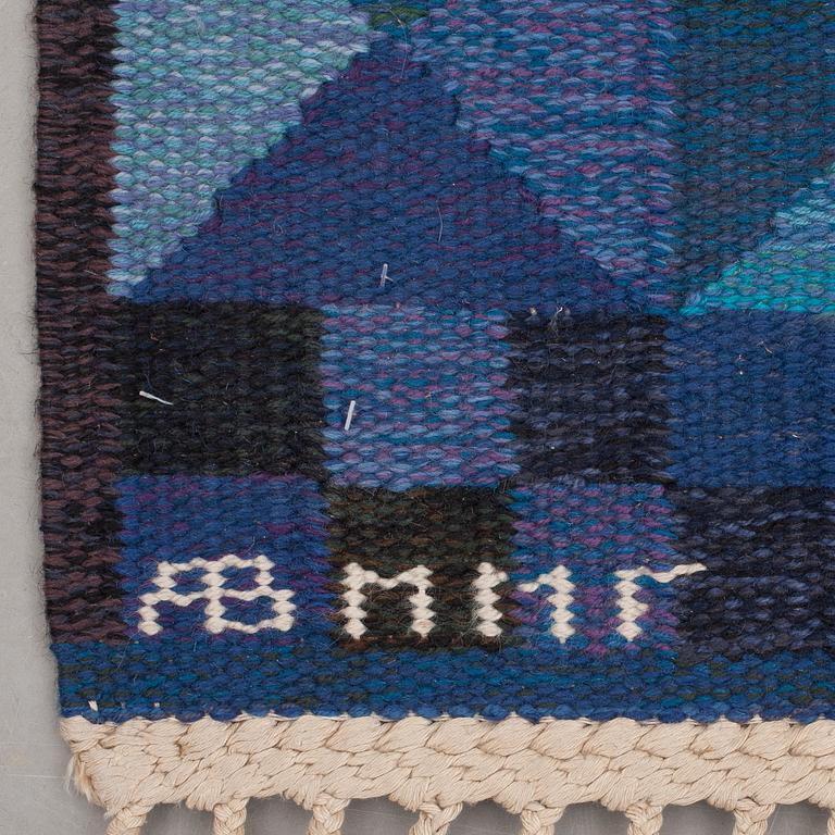 CARPET. "Rubirosa, blå". Tapestry weave. 343 x 224 cm. Signed AB MMF MR.