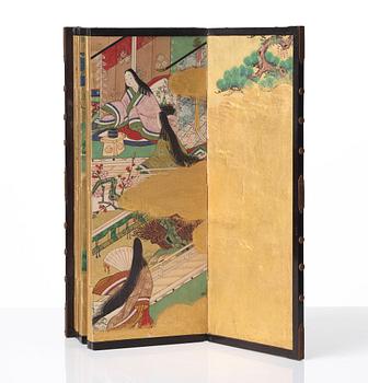 SKÄRM, åtta delad. Japan, Meiji (1868-1912).