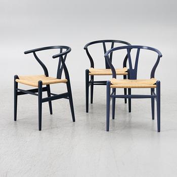 Hans J. Wegner, stolar, 3 st, "Y-stolen", Carl Hansen & Son, Odense, Danmark.