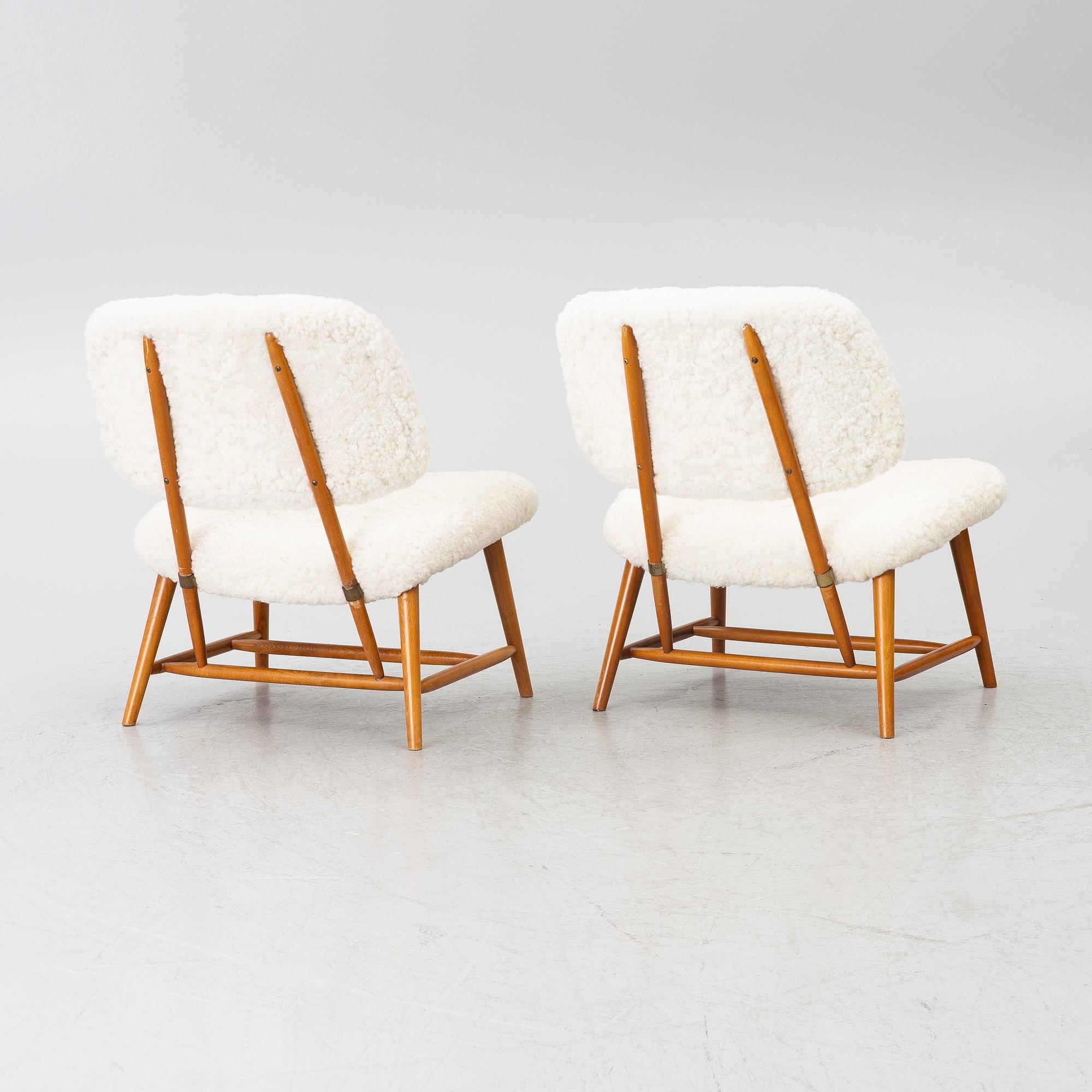 Alf Svensson, Armchairs, a pair, TeVe, Bra Bohag. Studio Ljumgs industrier, Malmö, 1950s.