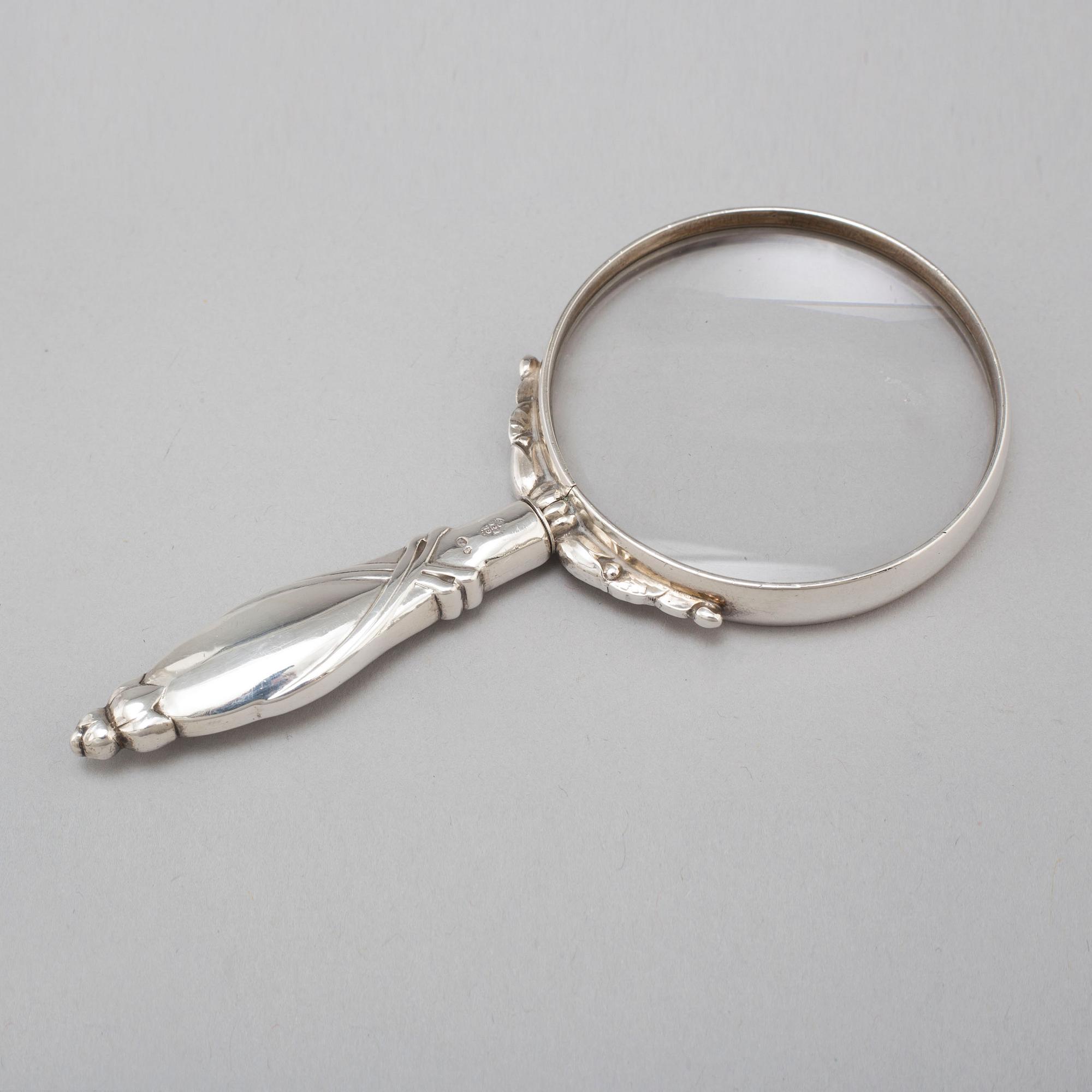 GEORG JENSEN, a silver magnifying glass, Copenhagen Denmark, first part of the 20thC.