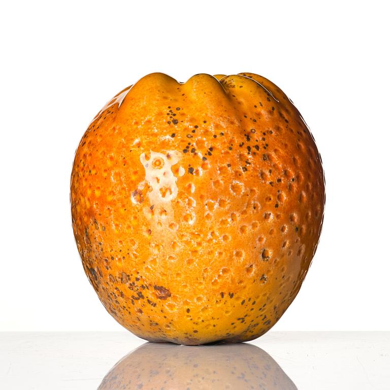 Hans Hedberg, a faience sculpture of an orange, Biot, France.