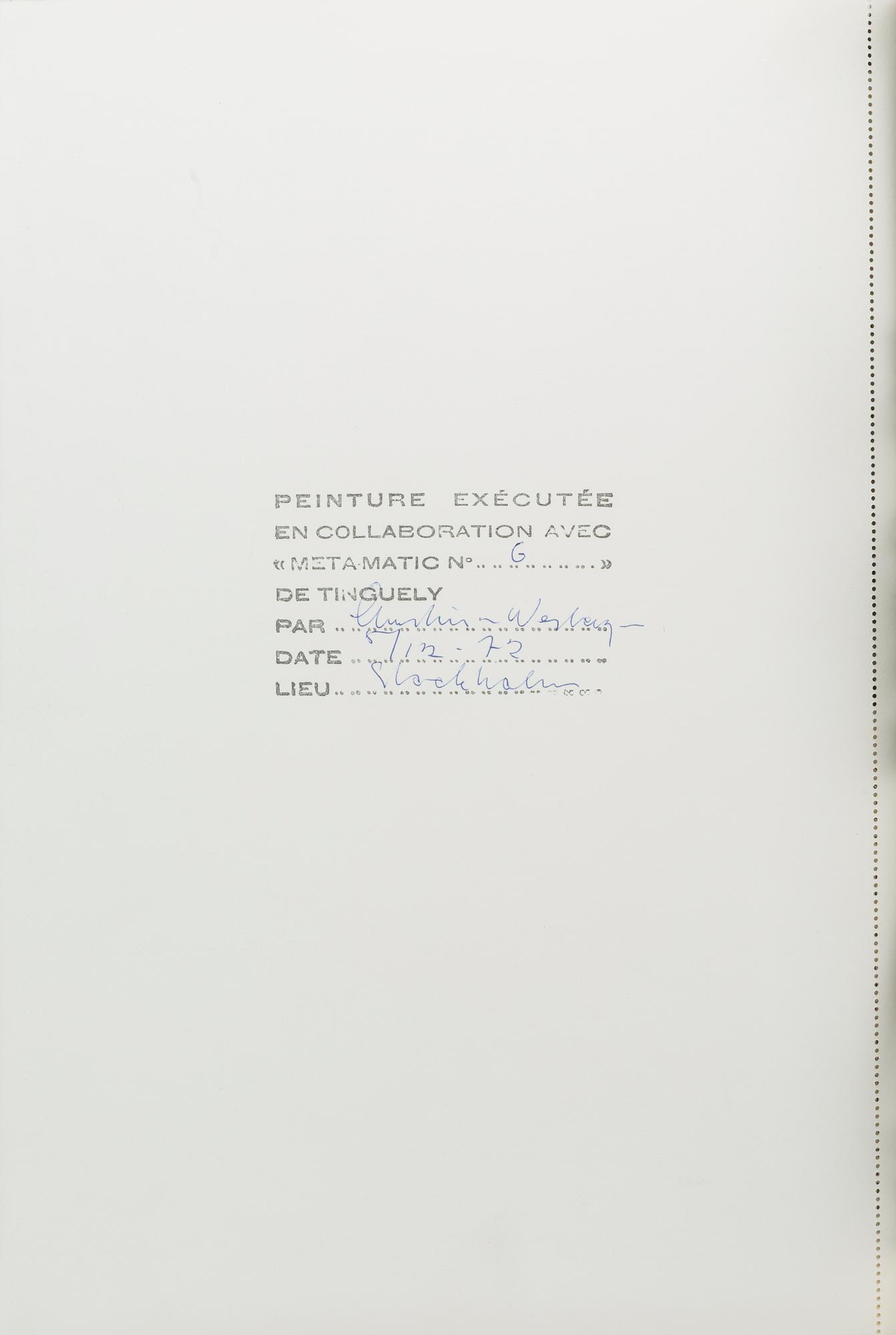 JEAN TINGUELY, "Méta" av K.G. Pontus Hultén. Moderna Museet 1972.