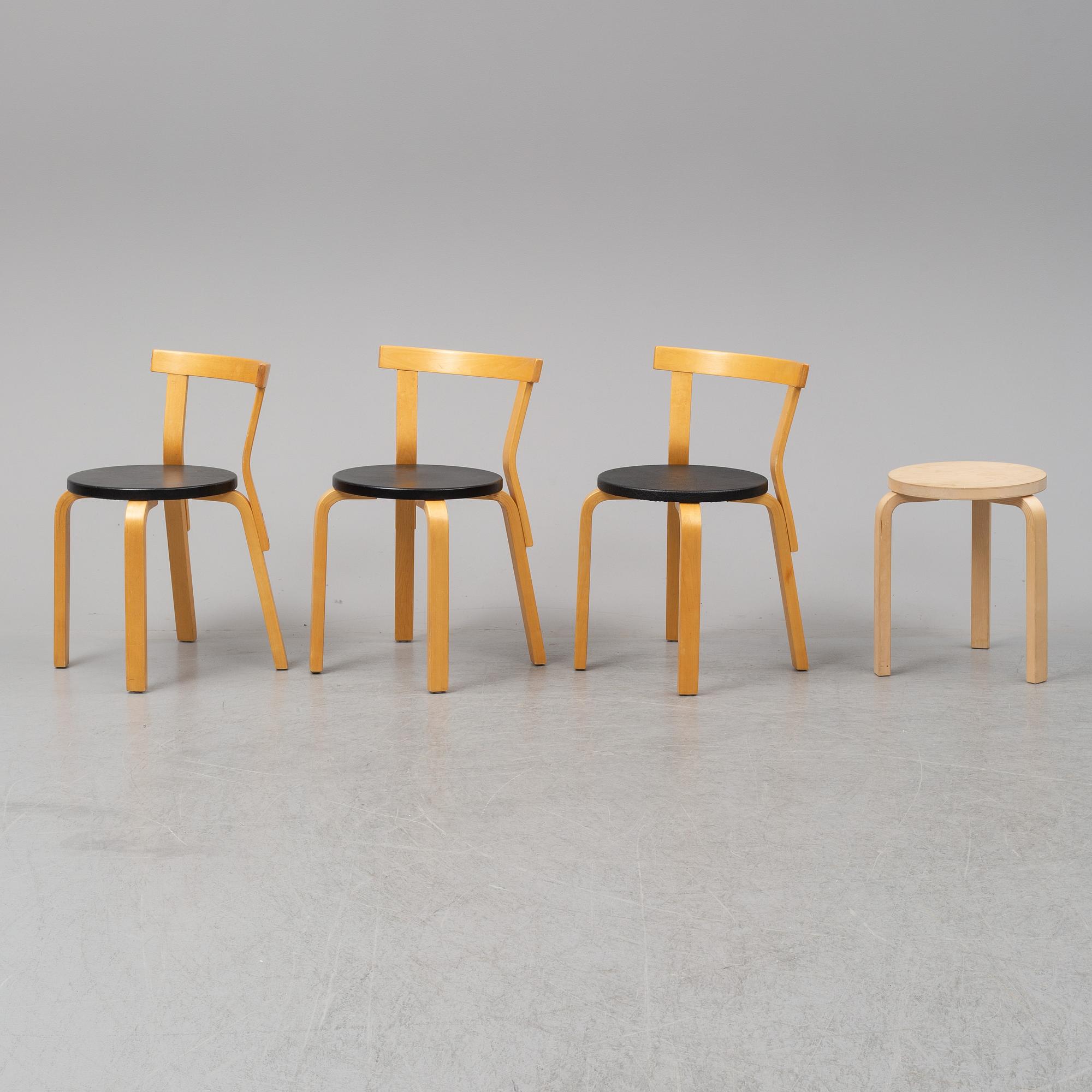 ALVAR AALTO, a five piece birch dining suite from Artek, Finland.