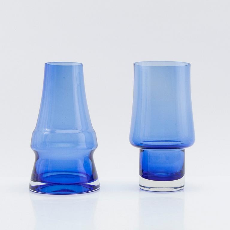 Tamara Aladin, vases, 4 pcs, glass, Riihimäen Lasi, Finland, 1960s/70s.