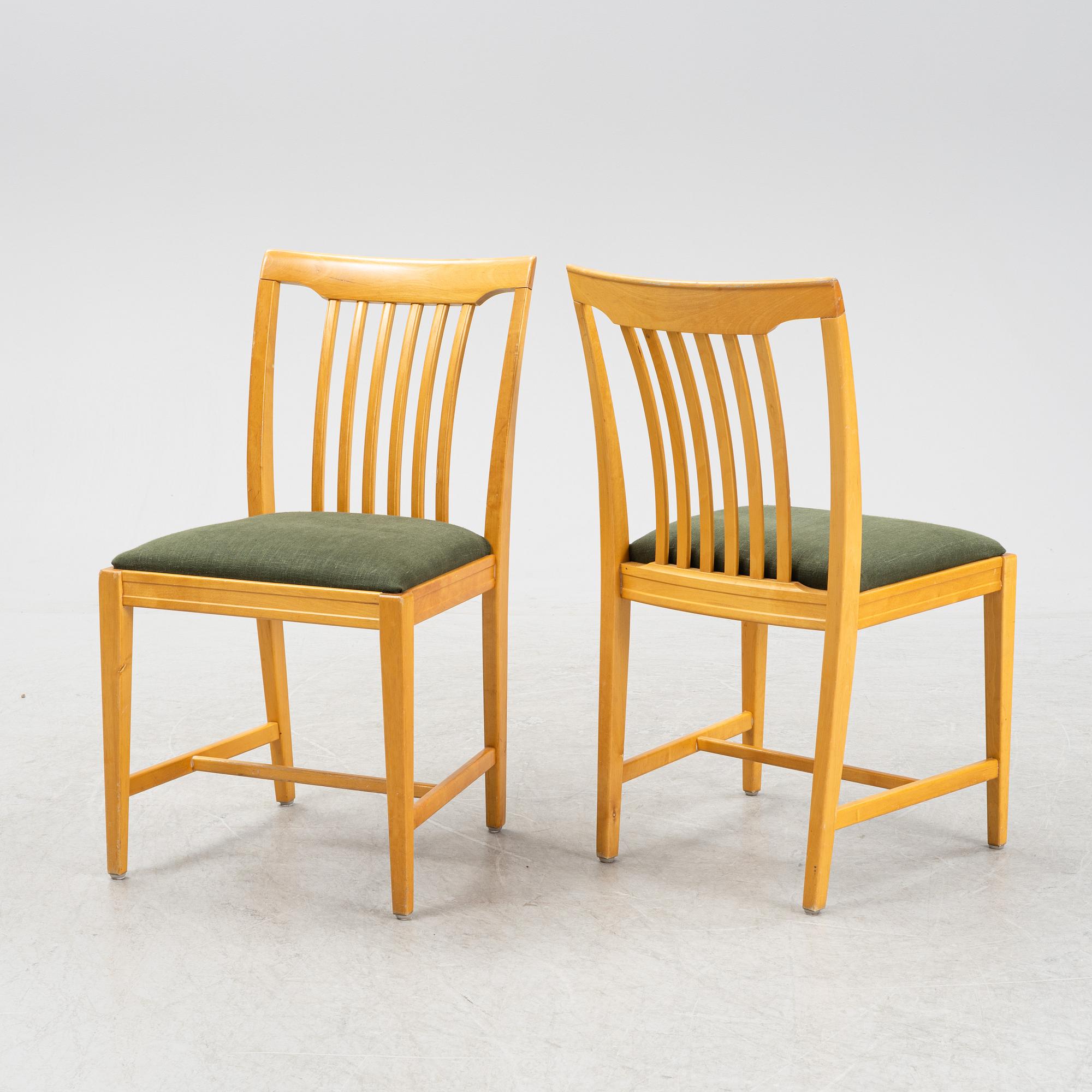 Svante Skogh, four birch 'Vindö' chairs, second half of the 20th century.
