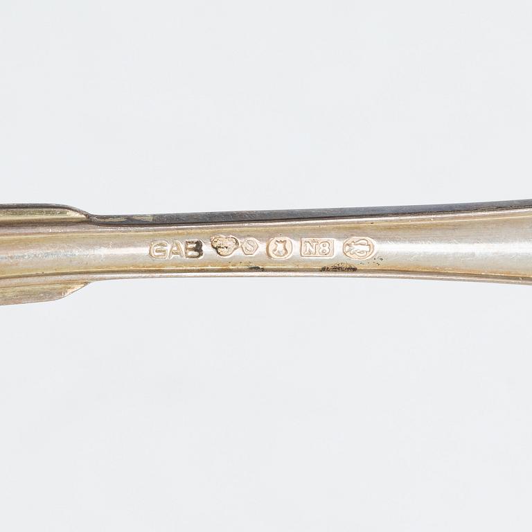 A 36 piece silver cutlery service, model Svensk Spets, mostly CG Hallberg, 1930s.