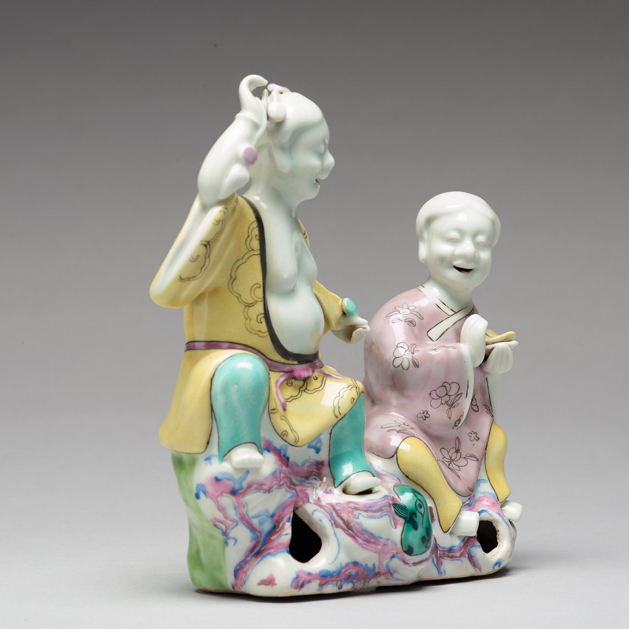 A famille rose figure group of immortals, Qing dynasty, 18th century.