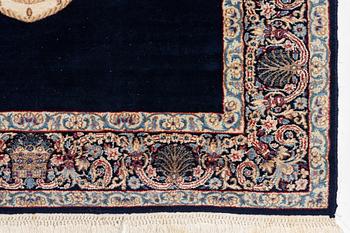 A semi-antique pictoral 'Lion and Sun' Kerman rug, c. 205 x 144 cm.