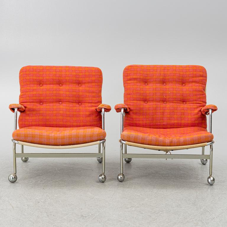Bruno Mathsson, fåtöljer, ett par, "Karin", Dux, 1970-tal.