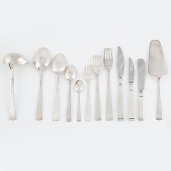 Jacob Ängman, a silver cutlery set, "Rosenholm" GAB, Eskilstuna and Stockholm, (67 pieces).