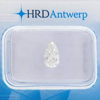 Droppslipad diamant, ca 0.97 ct, förseglad med HRD sertifikat.