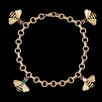 287. A Cartier gold and black enamel bracelet.