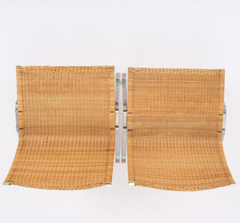 Poul Kjaerholm, a pair of, model "PK-22" easy chairs, likely by E Kold Christensen, reportedly 1970s.