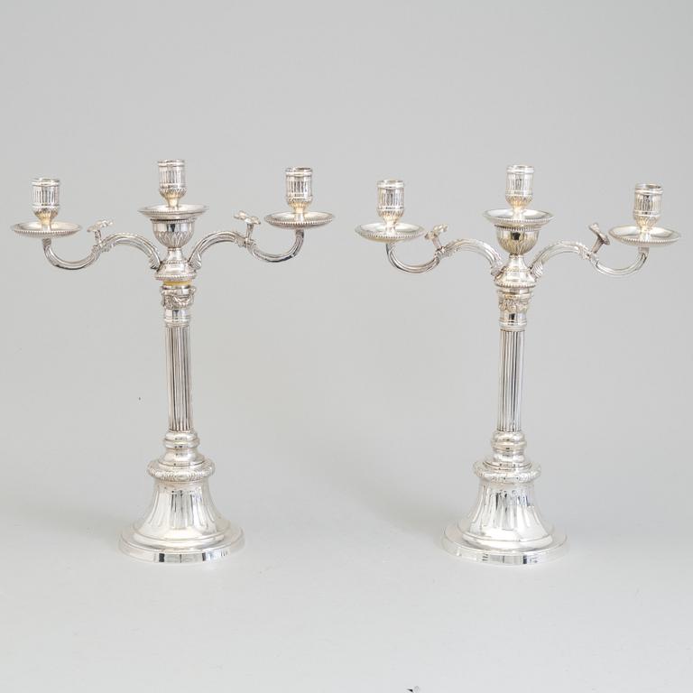 A pair of silverplated candelabra, "Väsby" of the IKEA 18th century series, late 20th century.