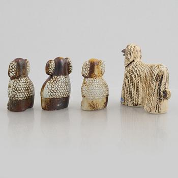 Lisa Larson, figuriner, 11 st, stengods, ur serien "Kennel", Gustavsberg.