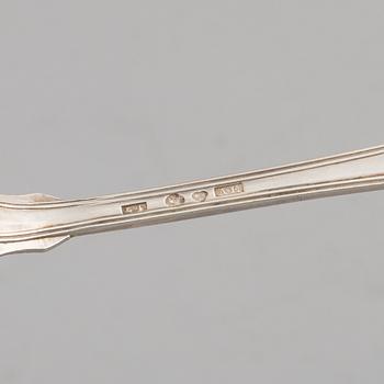 Bestick, silver, 25 delar, fransk rund, olika tillverkare.