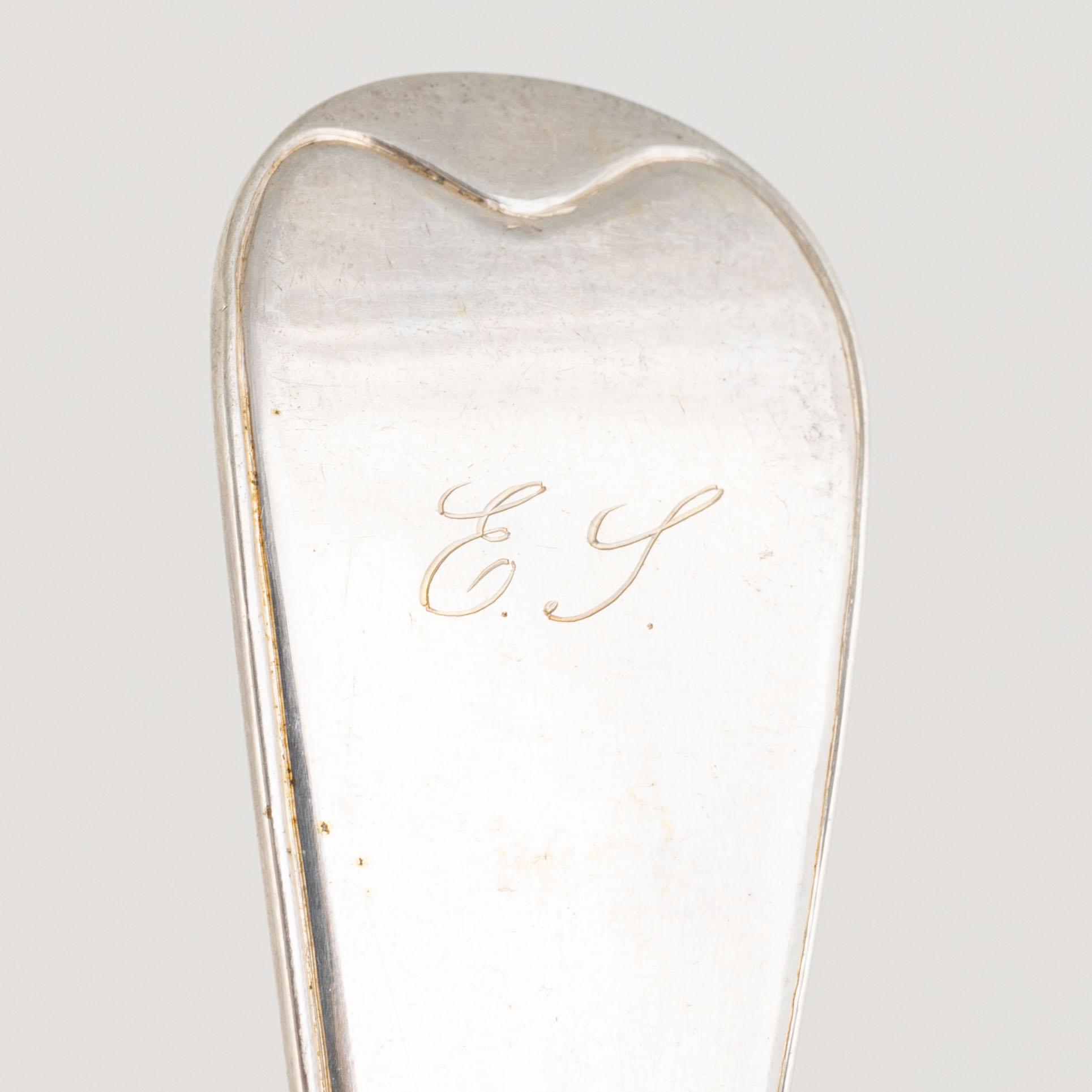 A set of six Swedish silver spoons, including Niklas Andersson, Kristianstad 1813.