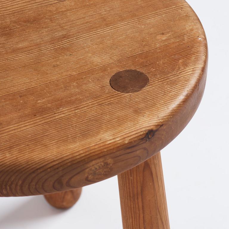 Axel Einar Hjorth, a "Skoga" stained pine stool, Nordiska Kompaniet 1930s.