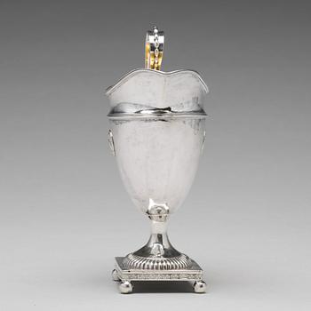 A Swedish 18th century parcel-gilt silver cream-jug, mark of Anders Dunderberg, Gavle 1795.