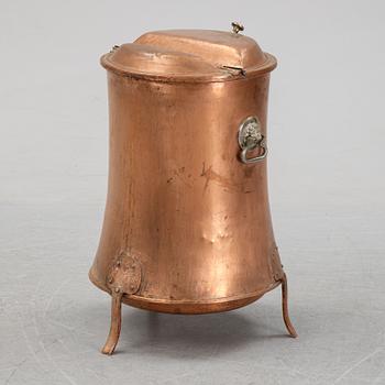 A late 19th century copper barrel by Alfred Brunström, Stjernvik.