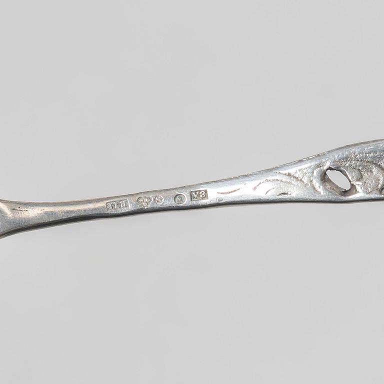 Bestick, 10 st, silver, mestadels rokokostil, 1900-tal.