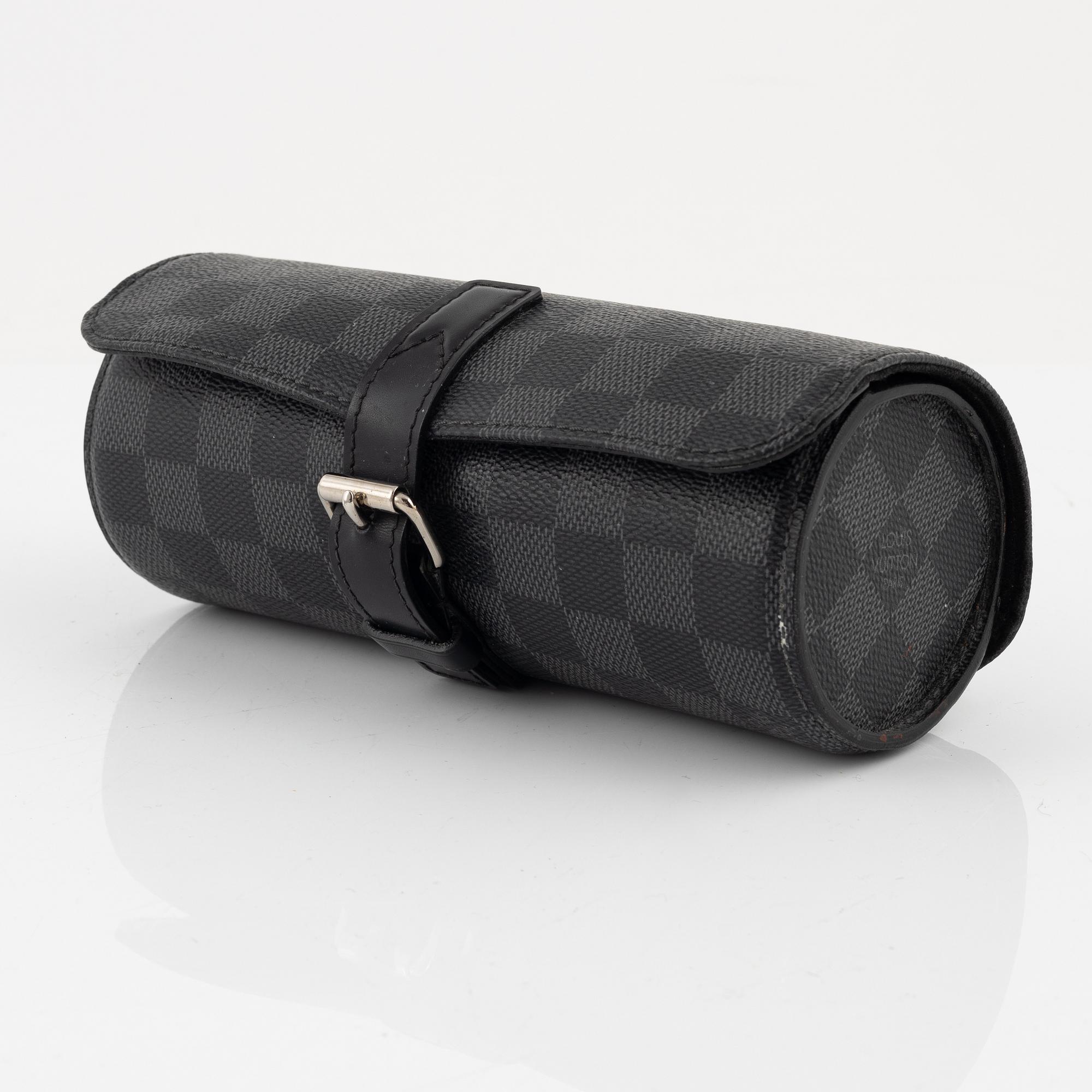 Louis Vuitton, a Damier Graphite watch case, 2013.