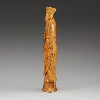 A carved ivory figure of one of the immortals, China presumably early 20th century.
