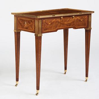 A Gustavian table by G Haupt (master in Stockholm 1770-1784), signed and dated 1781.