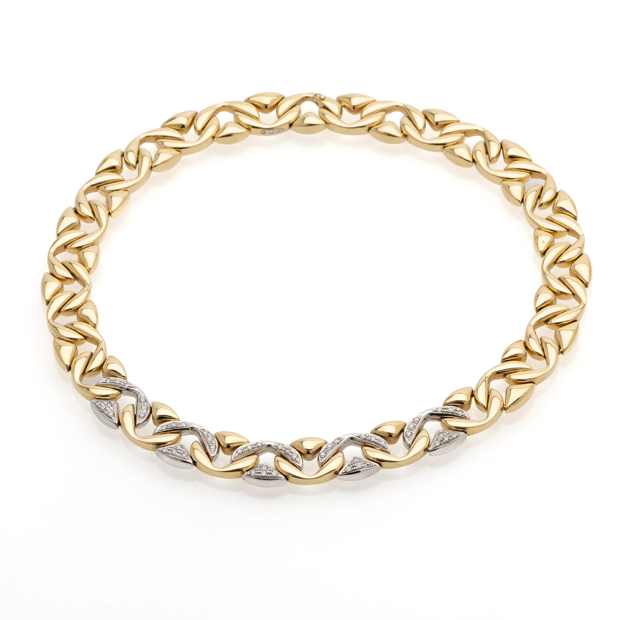 Collier, 18K guld med briljanter, Chiampesan, Italien.