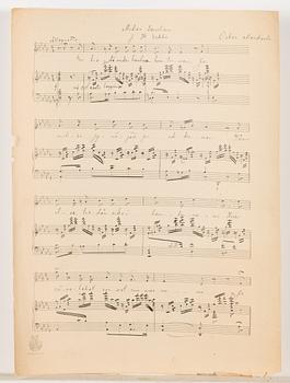 Oskar Merikanto, handwritten sheet music, "Miksi laulan" op. 20, no. 2 of three songs, 4 pages, probably comp. in 1894.